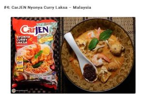 CarJEN voted as #4 best intant noodle, recognition will potentially improve brand accessibililty