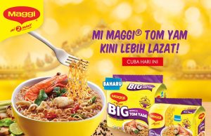 Maggi Tom Yum noodle upgraded with kaffir lime leaves, lemongrass