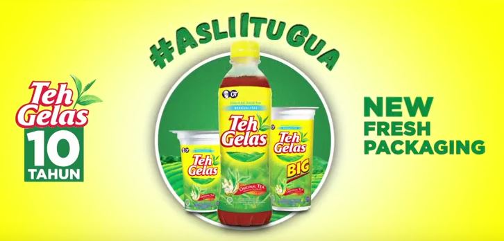 New packaging for Teh  Gelas  with less  sugar  option Mini 