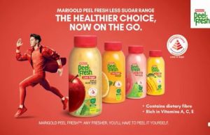 Marigold Peel Fresh Less Sugar juices come with a portable 250ml bottle
