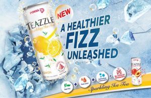 Pokka new sparkling tea Teazzle with real juice, lower sugar content