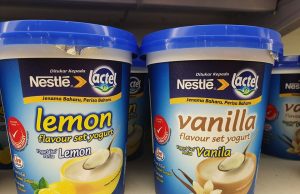 New Lactel set yogurt in lemon, vanilla flavours