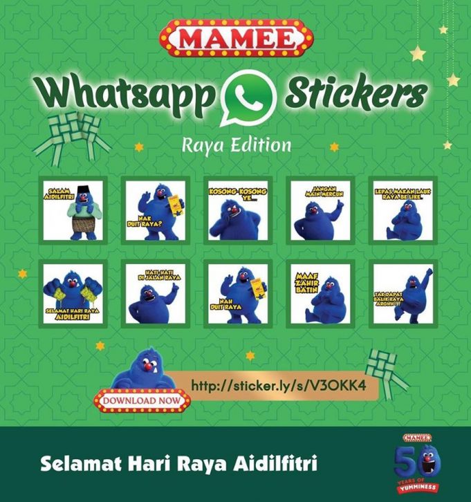 Download Mamee Monster Whatsapp stickers edisi Raya Mini Me Insights
