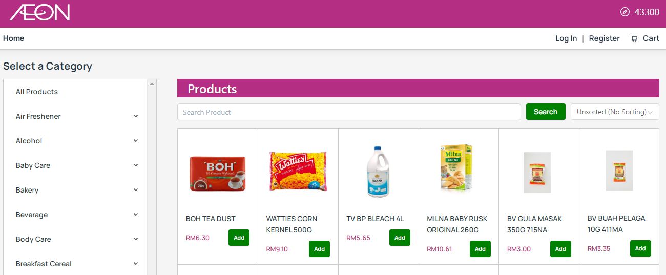  AEON  new online  grocery shopping  site opens for business 