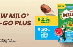 New Milo Activ-Go Plus Fibre with up to 2.5 times compared to the regular Milo powder