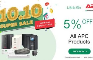 Enjoy up to RM100 Instant Vouchers on Lazada and Shopee 10.10 Super Sale on APC by Schneider Electric’s Power Protection Devices!