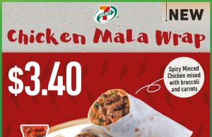7-Select Chicken Mala Wrap at 7-Eleven Singapore outlets