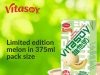 Vitasoy in paper straw, melon flavour now in Singapore