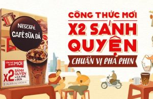 Nescafe Cafe Sữa Đá with double the taste of coffee and milk