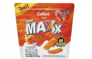 Calbee MAXX Sweet & Spicy Sauce prawn crackers now available