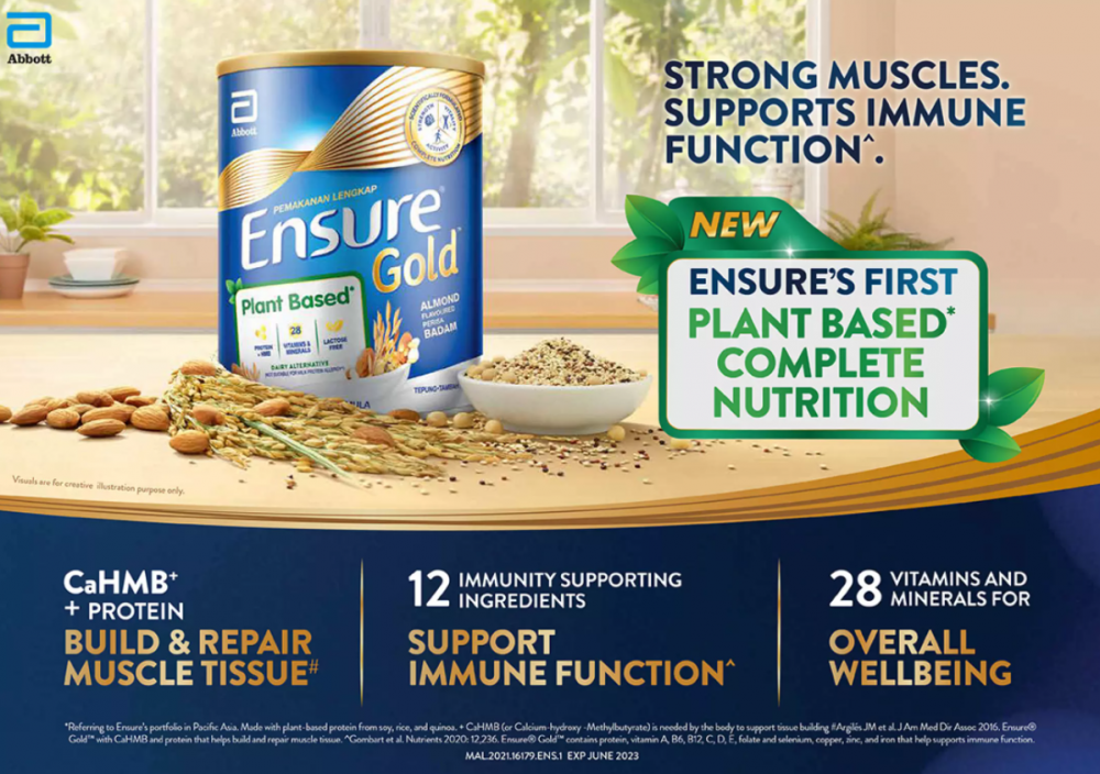 Ensure Gold Plant Based offers plant based complete nutrition Mini Me