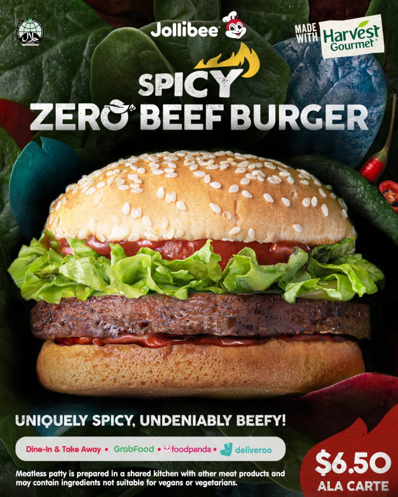 Jollibee Singapore launches Spicy Zero Beef Burger made with Nestlé