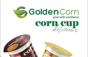 Golden Corn showcases corn in a cup with four unique flavours including tomyum and black pepper