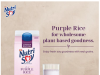 A glass of beautiful purple goodness with the all new limited-edition NUTRISOY Fresh Soya Milk with real Purple Rice