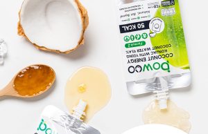 Showcasing POWCO sports drink made from Thai coconut