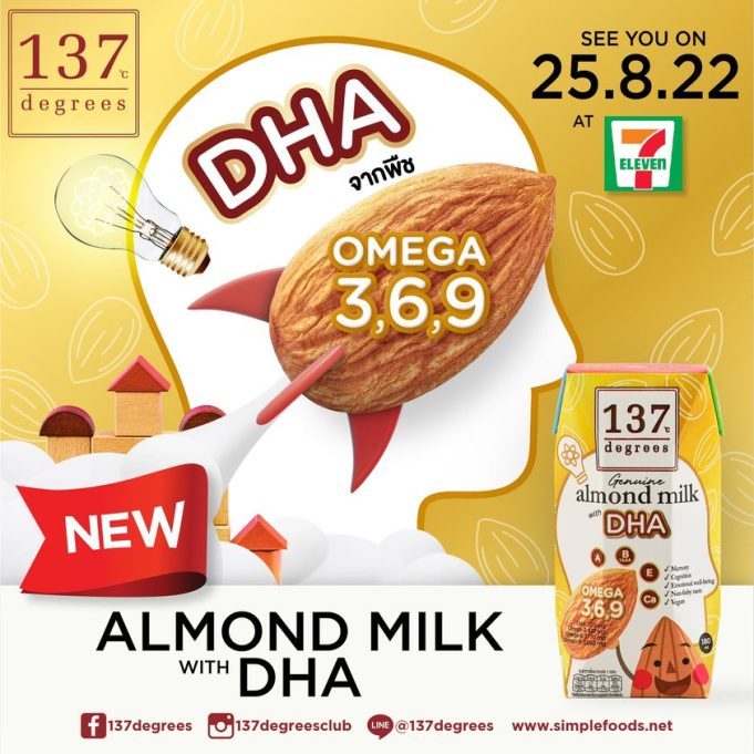 Simple Foods launches 137 Degrees Almond Milk with plantbased DHA