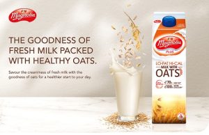 Brought Back By Popular Demand Is The MAGNOLIA PLUS Lo-Fat Hi-Cal Milk with Oats