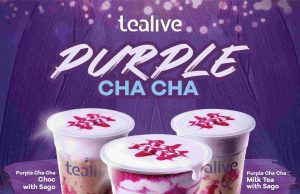 New Tealive Purple Cha Cha filled with sweet potato paste layer by layer