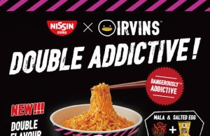 Nissin X Irvins Bowl Mala Salted Egg Noodle offers both mala and salted egg flavours