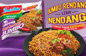 New Indomie Mi Goreng Instan Rasa Rendang Jumbo is 30% larger than the regular pack