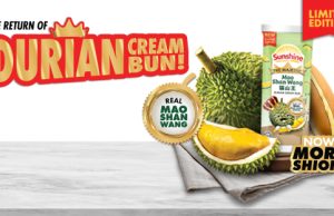 Sunshine Bakeries limited-edition Mao Shan Wang cream bun out now