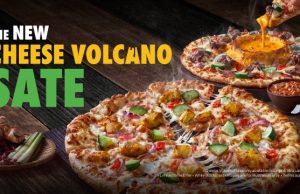 Cheese Volcano pizza by Domino’s Pizza Malaysia now with Beef Sate