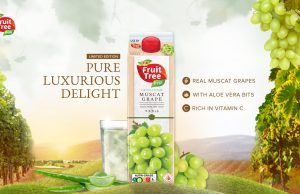 Elevate every moment with the limited-edition F&N FRUIT TREE FRESH Muscat Grape Juice Drink with Aloe Vera Bits
