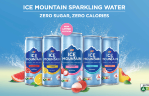 Sparkle up your day with the limited-edition ICE MOUNTAIN Sparkling Water Lychee