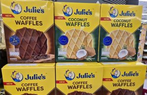 Julie’s Waffles come in two new flavours – coconut and coffee