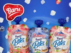 New Cimory Yogurt Bites in squeezable pouch and has nata de coco