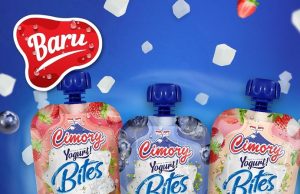 New Cimory Yogurt Bites in squeezable pouch and has nata de coco