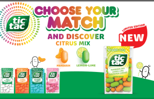 Enjoy the full zesty experience with the new Tic Tac Mandarin Lemon Lime