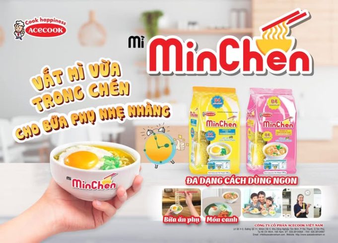 Acecook offers Phú Hương flat noodles and Min Chen snack-sized instant ...