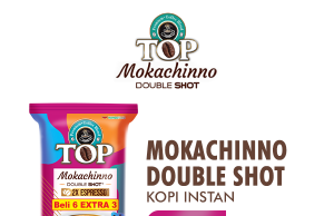 New TOP Mokachinno said to be the first Double Shot coffee in Indonesia in a sachet