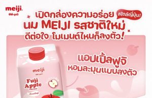 Meiji Japanese Fruit Milk comes in cute packaging with Fuji Apple / Kyoho Grape