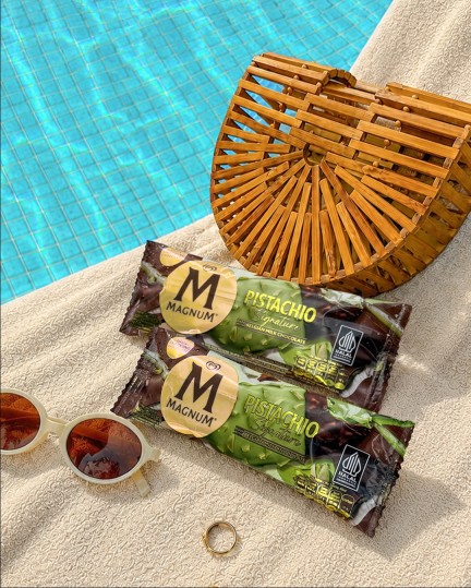A little sun, a little indulgence with Magnum Pistachio in hand 💫#MagnumPistachio #DesignedforP (1)