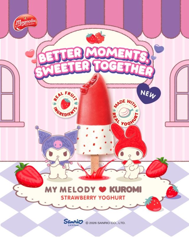 F&N MAGNOLIA My Melody & Kuromi Strawberry and Yoghurt Ice Confection - Key Visual (1)